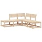 vidaXL Juego de sofás de jardín 5 piezas madera maciza de pino