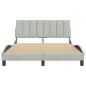 vidaXL Estructura de cama con cabecero terciopelo gris claro 140x190cm vidaXL Estructura de cama con cabecero terciopelo gris claro 140x190cm
