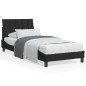 vidaXL Estructura de cama con cabecero de terciopelo negro 90x190 cm