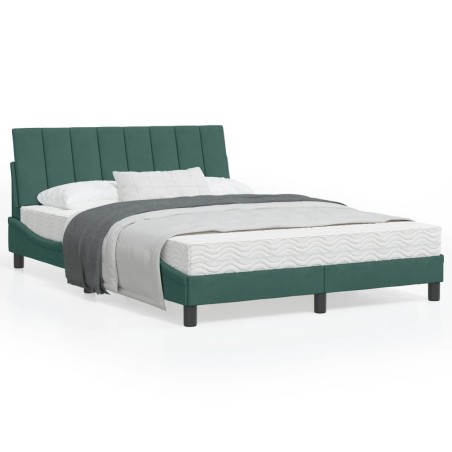 vidaXL Estructura cama con cabecero terciopelo verde oscuro 120x200 cm