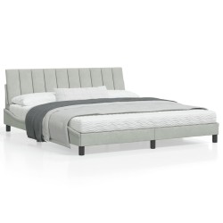 vidaXL Estructura de cama con cabecero terciopelo gris claro 180x200cm
