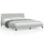 vidaXL Estructura de cama con cabecero terciopelo gris claro 180x200cm vidaXL Estructura de cama con cabecero terciopelo gris claro 180x200cm