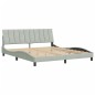 vidaXL Estructura de cama con cabecero terciopelo gris claro 180x200cm vidaXL Estructura de cama con cabecero terciopelo gris claro 180x200cm
