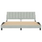 vidaXL Estructura de cama con cabecero terciopelo gris claro 180x200cm vidaXL Estructura de cama con cabecero terciopelo gris claro 180x200cm