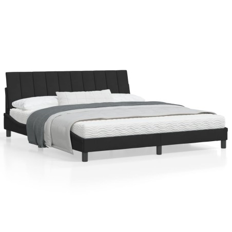 vidaXL Estructura de cama con cabecero de terciopelo negro 180x200 cm