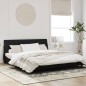 vidaXL Estructura de cama con cabecero de terciopelo negro 180x200 cm vidaXL Estructura de cama con cabecero de terciopelo negro 180x200 cm
