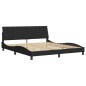 vidaXL Estructura de cama con cabecero de terciopelo negro 180x200 cm vidaXL Estructura de cama con cabecero de terciopelo negro 180x200 cm