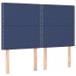 vidaXL Cama box spring colchón y luces LED tela azul 140x190 cm