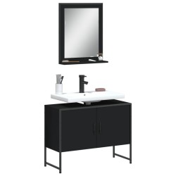vidaXL Juego de muebles de baño 2 pzas madera de ingeniería negro