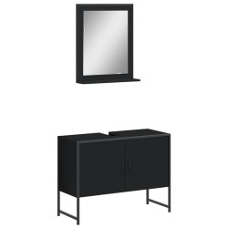 vidaXL Juego de muebles de baño 2 pzas madera de ingeniería negro
