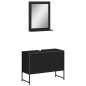 vidaXL Juego de muebles de baño 2 pzas madera de ingeniería negro