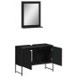 vidaXL Juego de muebles de baño 2 pzas madera de ingeniería negro