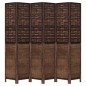 vidaXL Biombo separador de 6 paneles madera paulownia marrón oscuro vidaXL Biombo separador de 6 paneles madera paulownia marrón oscuro