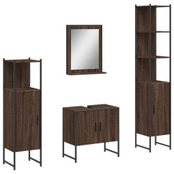 vidaXL Set de muebles de baño 4 pzas madera contrachapada marrón roble