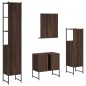 vidaXL Set de muebles de baño 4 pzas madera contrachapada marrón roble vidaXL Set de muebles de baño 4 pzas madera contrachapada marrón roble
