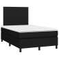 vidaXL Cama box spring con colchón LED tela negro 120x200 cm
