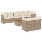 vidaXL Set de sofás de jardín 9 pzas con cojines ratán sintético beige vidaXL Set de sofás de jardín 9 pzas con cojines ratán sintético beige