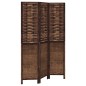 vidaXL Biombo separador de 3 paneles madera paulownia marrón oscuro vidaXL Biombo separador de 3 paneles madera paulownia marrón oscuro