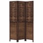vidaXL Biombo separador de 3 paneles madera paulownia marrón oscuro vidaXL Biombo separador de 3 paneles madera paulownia marrón oscuro