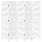 vidaXL Biombo separador de 5 paneles madera maciza Paulownia blanco vidaXL Biombo separador de 5 paneles madera maciza Paulownia blanco