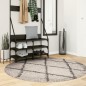 vidaXL Alfombra de pelo largo moderna beige y antracita Ø 160 cm vidaXL Alfombra de pelo largo moderna beige y antracita Ø 160 cm