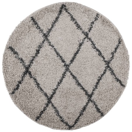 vidaXL Alfombra de pelo largo moderna beige y antracita Ø 160 cm