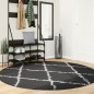 vidaXL Alfombra de pelo largo moderna negro y crema Ø 200 cm vidaXL Alfombra de pelo largo moderna negro y crema Ø 200 cm