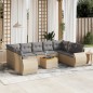 vidaXL Juego de sofás jardín con cojines beige 10 pzas ratán sintético vidaXL Juego de sofás jardín con cojines beige 10 pzas ratán sintético