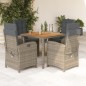 vidaXL Set comedor de jardín 5 piezas con cojines ratán sintético gris vidaXL Set comedor de jardín 5 piezas con cojines ratán sintético gris