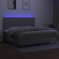 vidaXL Cama box spring con colchón tela y LED gris claro 200x200 cm vidaXL Cama box spring con colchón tela y LED gris claro 200x200 cm