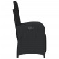vidaXL Sillón reclinable de jardín con reposapiés ratán PE negro vidaXL Sillón reclinable de jardín con reposapiés ratán PE negro
