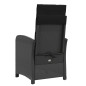 vidaXL Sillón reclinable de jardín con reposapiés ratán PE negro vidaXL Sillón reclinable de jardín con reposapiés ratán PE negro