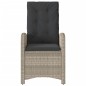 vidaXL Sillón de jardín reclinable con cojines ratán PE gris claro vidaXL Sillón de jardín reclinable con cojines ratán PE gris claro