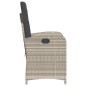 vidaXL Sillón de jardín reclinable con cojines ratán PE gris claro vidaXL Sillón de jardín reclinable con cojines ratán PE gris claro