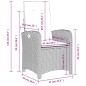 vidaXL Sillón de jardín reclinable con cojines ratán PE gris claro vidaXL Sillón de jardín reclinable con cojines ratán PE gris claro