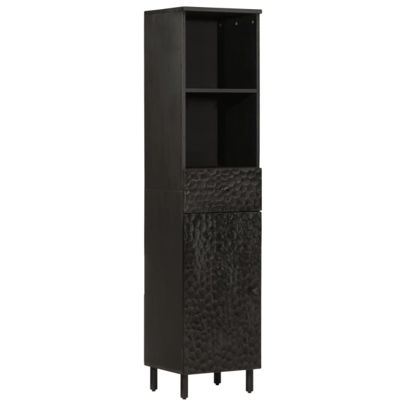 vidaXL Mueble de baño de madera maciza de mango negro 38x33x160 cm vidaXL Mueble de baño de madera maciza de mango negro 38x33x160 cm