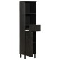 vidaXL Mueble de baño de madera maciza de mango negro 38x33x160 cm vidaXL Mueble de baño de madera maciza de mango negro 38x33x160 cm