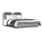 vidaXL Estructura cama con cabecero luces LED gris Sonoma 135x190 cm vidaXL Estructura cama con cabecero luces LED gris Sonoma 135x190 cm