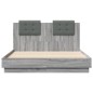 vidaXL Estructura cama con cabecero luces LED gris Sonoma 135x190 cm vidaXL Estructura cama con cabecero luces LED gris Sonoma 135x190 cm