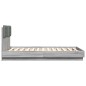 vidaXL Estructura cama con cabecero luces LED gris Sonoma 135x190 cm vidaXL Estructura cama con cabecero luces LED gris Sonoma 135x190 cm