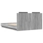 vidaXL Estructura cama con cabecero luces LED gris Sonoma 135x190 cm vidaXL Estructura cama con cabecero luces LED gris Sonoma 135x190 cm