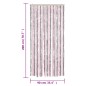 vidaXL Cortina antimoscas chenilla gris plateado y rosa 90x200 cm vidaXL Cortina antimoscas chenilla gris plateado y rosa 90x200 cm