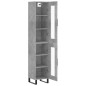 vidaXL Aparador de madera contrachapada gris hormigón 34,5x34x180 cm