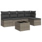 vidaXL Set de muebles de jardín 6 pzas y cojines ratán sintético gris vidaXL Set de muebles de jardín 6 pzas y cojines ratán sintético gris