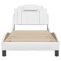vidaXL Estructura de cama con cabecero cuero sintético blanco 80x200cm vidaXL Estructura de cama con cabecero cuero sintético blanco 80x200cm