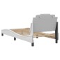 vidaXL Estructura de cama con cabecero cuero sintético blanco 80x200cm vidaXL Estructura de cama con cabecero cuero sintético blanco 80x200cm