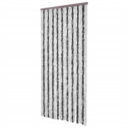 vidaXL Cortina antimoscas chenilla gris y blanco 100x200 cm