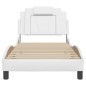 vidaXL Estructura de cama con cabecero cuero sintético blanco 90x190cm