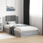 vidaXL Estructura de cama cabecero luces LED gris Sonoma 75x190 cm vidaXL Estructura de cama cabecero luces LED gris Sonoma 75x190 cm