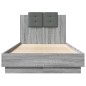 vidaXL Estructura de cama cabecero luces LED gris Sonoma 75x190 cm vidaXL Estructura de cama cabecero luces LED gris Sonoma 75x190 cm